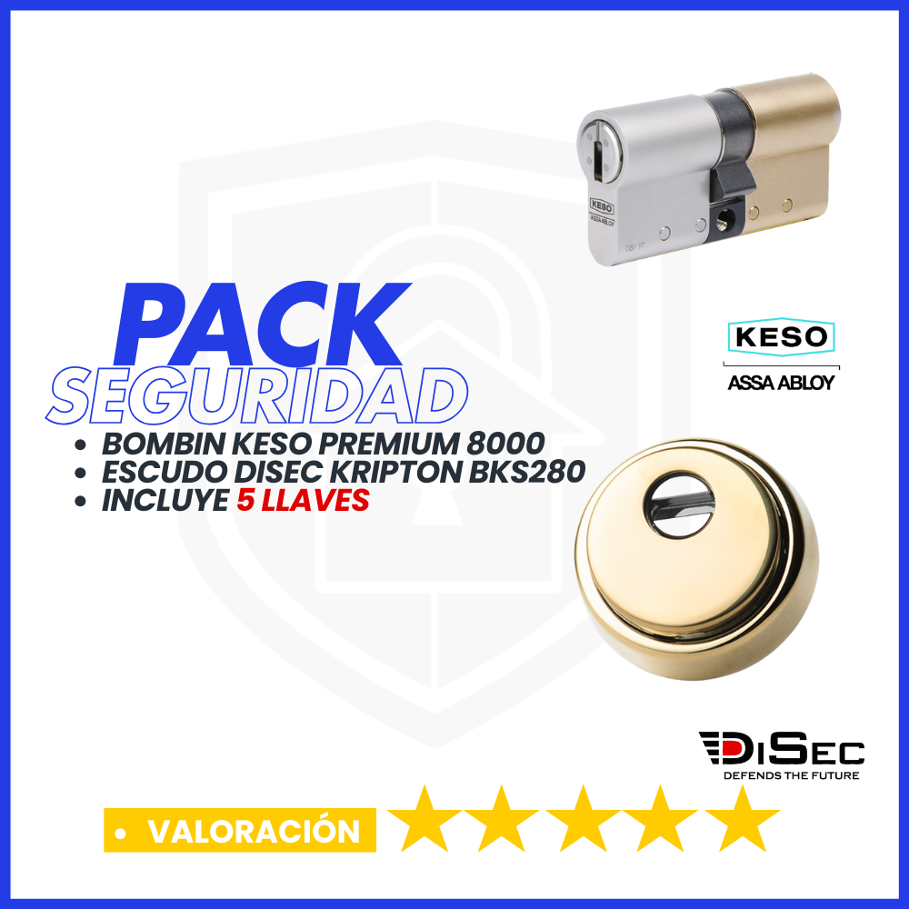 PACK SEGURIDAD KESO 8000 PREMIUM + DISES KRIPTON BKS280DORADO