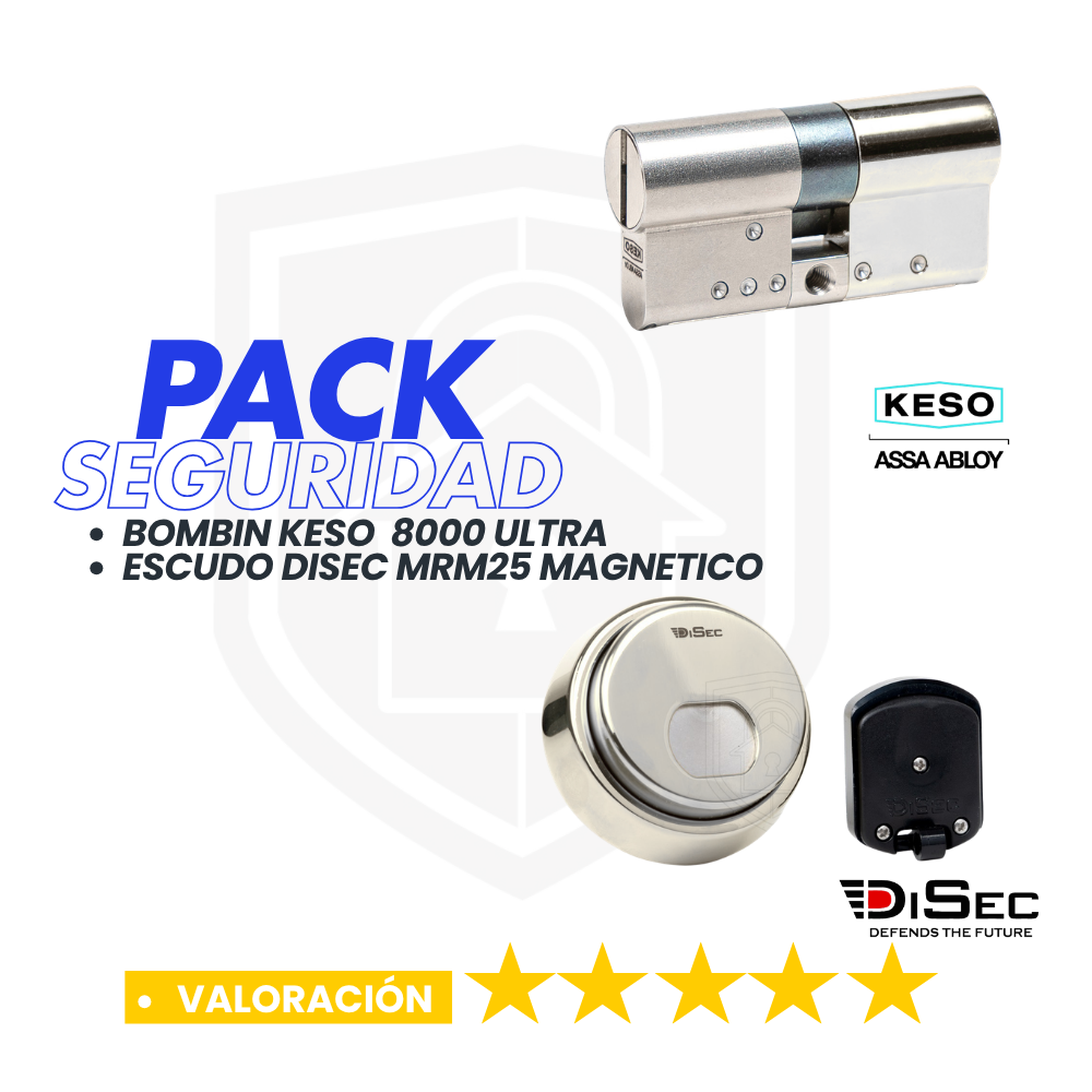 Pack de Seguridad KESO 8000 Omega2 Ultra + Escudo Magnético DISEC MRM25