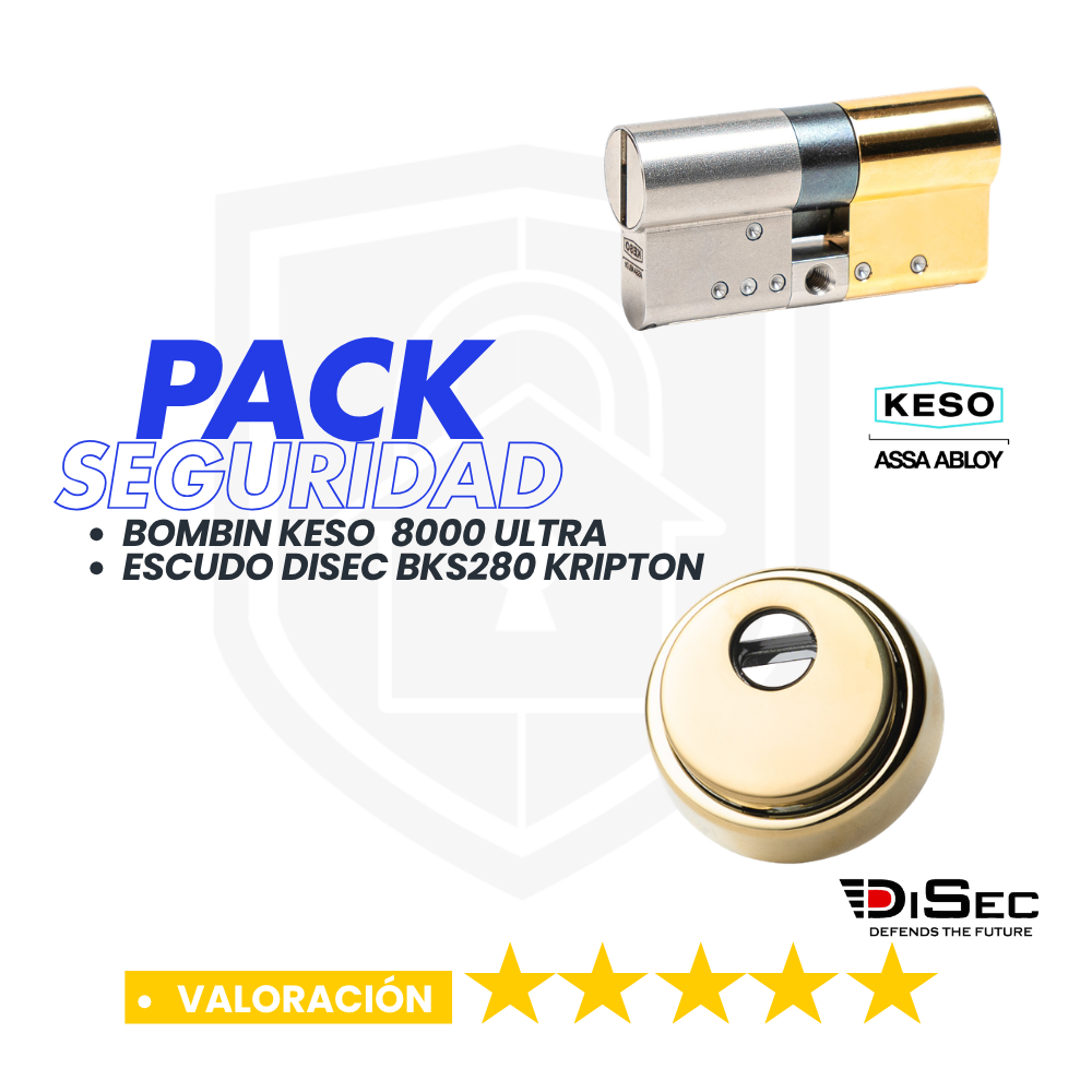 Pack de Seguridad KESO 8000 Omega2 Ultra + Escudo DISEC Kripton BKS280