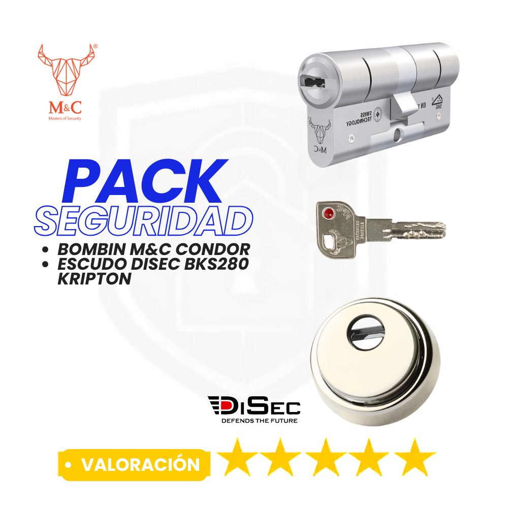 Pack de Seguridad M&C Condor + Escudo DISEC Kripton BKS280