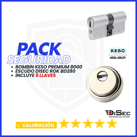 PACK SEGURIDAD KESO PREMIUM + DISES ROC BD280 CROMO