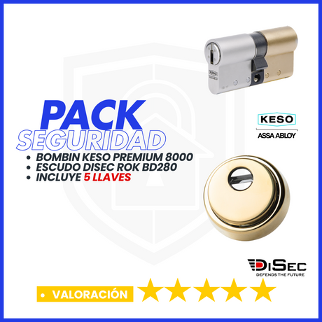 PACK SEGURIDAD KESO 8000 PREMIUM + DISES ROC BD280 DORADO