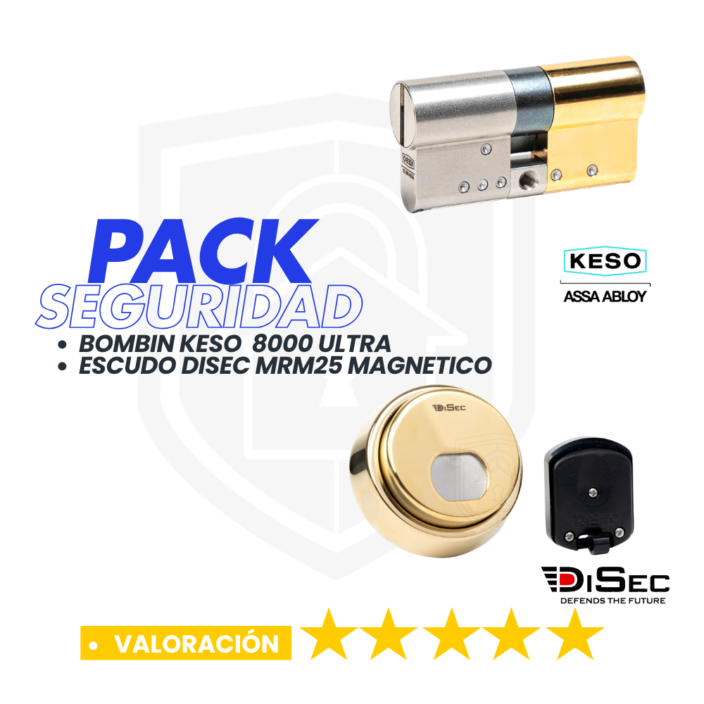 Pack de Seguridad KESO 8000 Omega2 Ultra + Escudo Magnético DISEC MRM25