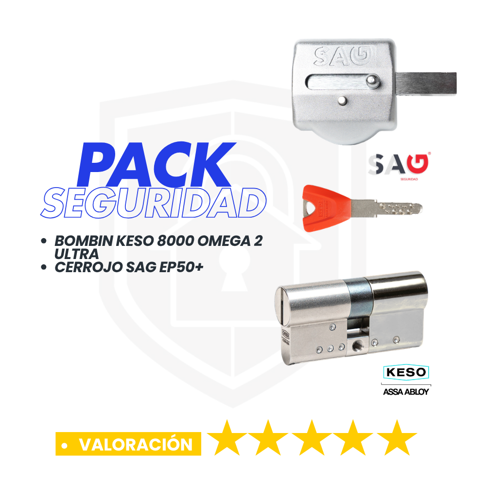 Pack Cerrojo SAG EP50 + Bombín KESO 8000 Ultra (Llaves Iguales)