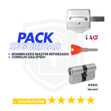 Pack Cerrojo SAG EP50 + Bombín KESO 8000 Master Reforzado (Llaves Iguales)