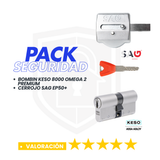 Pack Cerrojo SAG EP50 + Bombín KESO 8000 Omega2 Premium (Llaves Iguales)