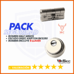 PACK SEGURIDAD M&C MINOS + ESCUDO DISEC KRIPTON BKS280 CROMO