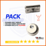 PACK SEGURIDAD M&C MINOS + ESCUDO DISEC ROK BD280 CROMO