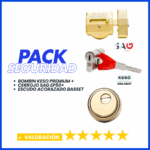 PACK DE SEGURIDAD CERROJO SAG EP50+KESO PREMIUM + ESCUDO ACORAZADO BASSET LATON