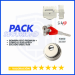 PACK DE SEGURIDAD CERROJO SAG EP50KESO PREMIUM ESCUDO DISEC ROK CROMO 1 Seguridad Cerrajeros Madrid