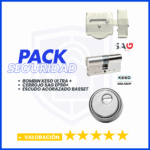 PACK DE SEGURIDAD CERROJO SAG EP50+KESO ULTRA + BASSET PLATA LATON
