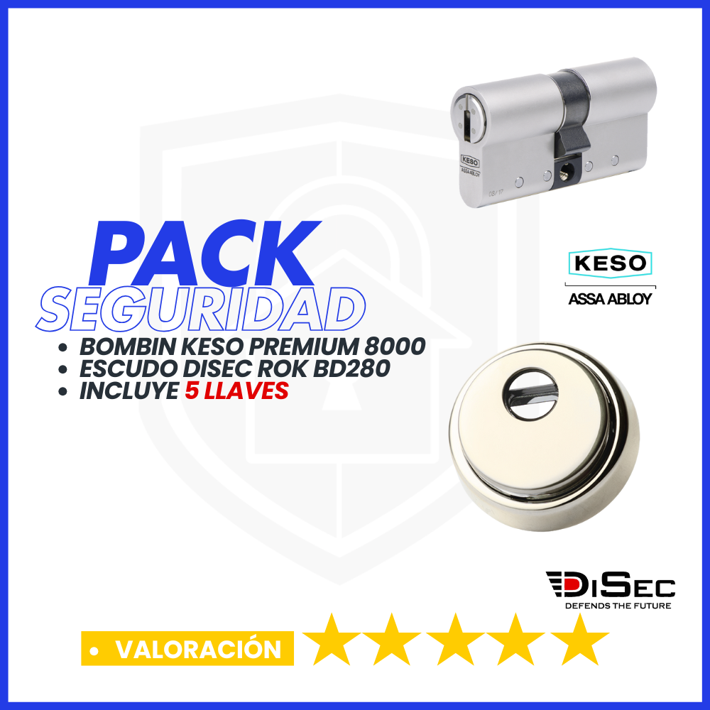 PACK SEGURIDAD KESO PREMIUM + DISES ROC BD280 CROMO